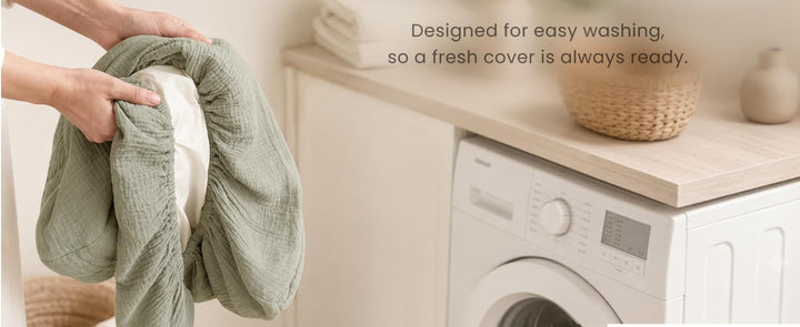 Konssy 2 Pack Quilted Muslin Changing Pad Cover, Waterproof Layer 32" x 16" - product details 3