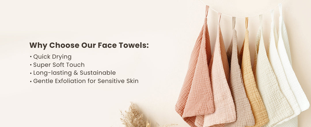 Konssy 7 Pack Face Cloths, 100% Muslin Cotton Wash Cloth for Washing Face - product details 3