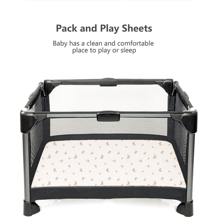 Konssy Muslin Crib Sheets for Girl Boy, 2 PCS Soft and Breathable Cotton Baby Sheets for Standard Crib Mattress, 38"x 24"