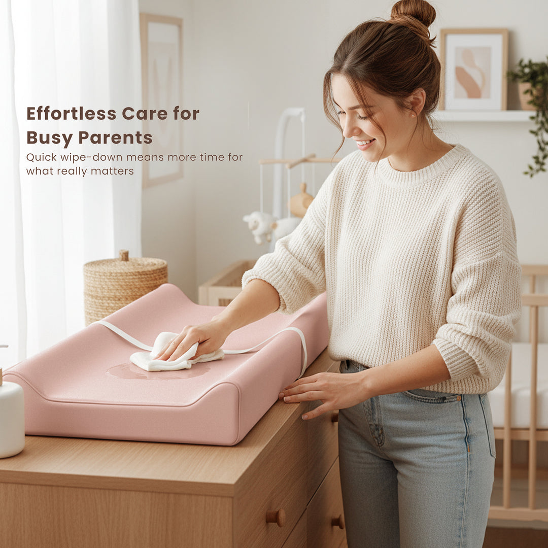 Konssy Vegan Leather Changing Pad with Waterproof Lining Foam