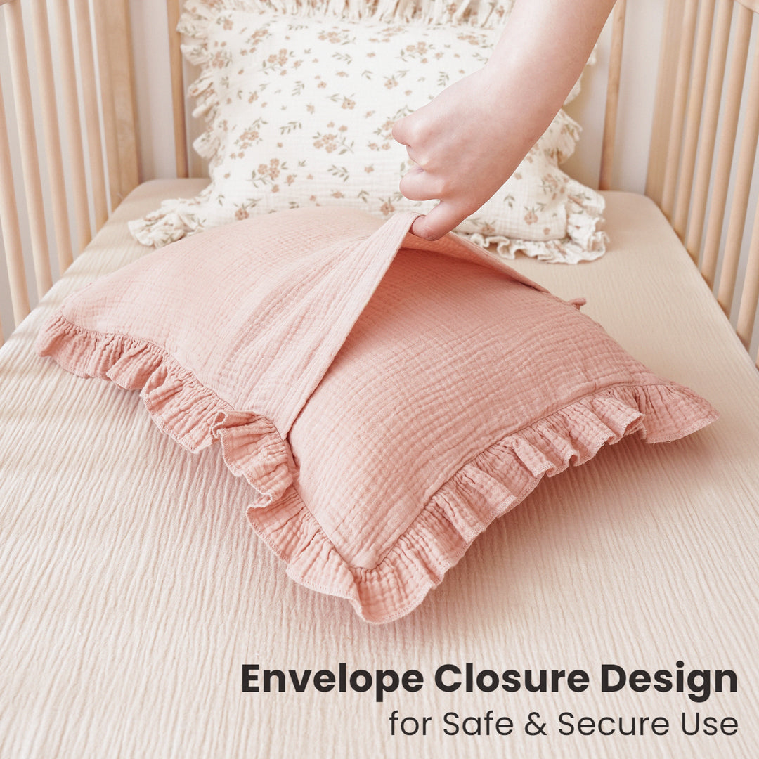 Konssy Flounce Muslin Toddler Pillowcase