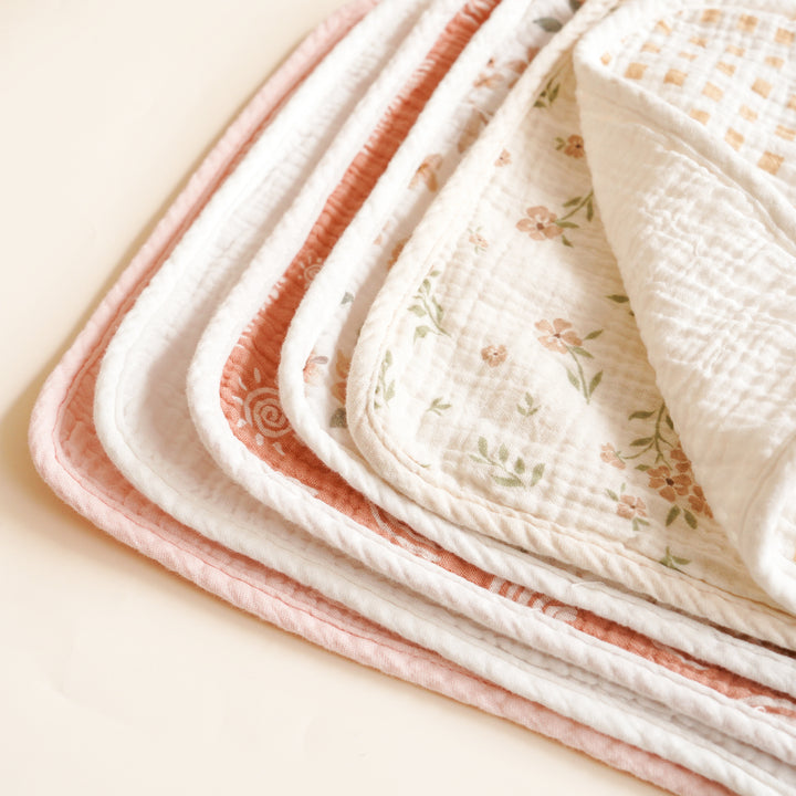 Konssy 6-Pack Muslin Baby Burp Cloths