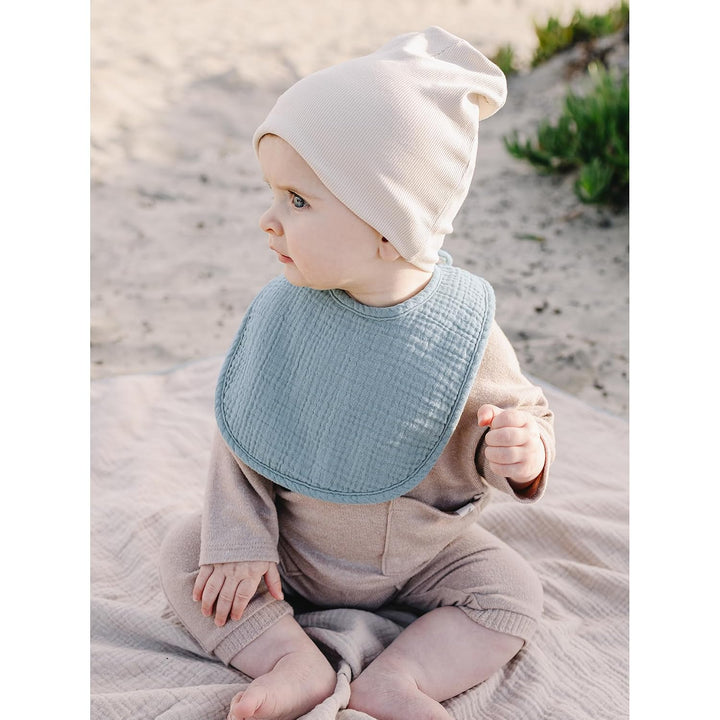 Konssy 8-Pack Muslin Baby Bibs, Adjustable Fit for Drooling and Teething Soft Absorbent, Drool Bibs for Baby Boys Girls, Cotton Front with Fleece Backing, Newborn to Toddler 0-36M