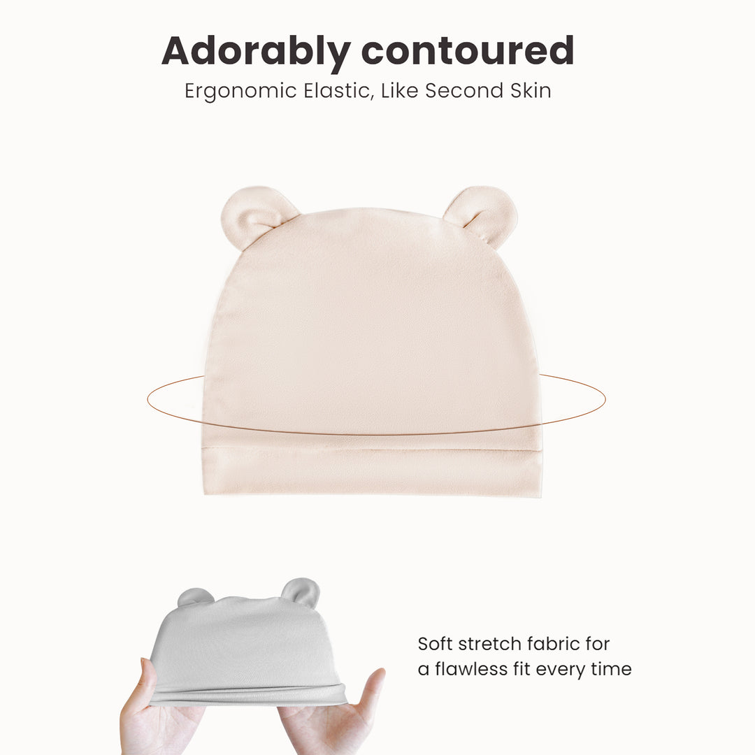 Konssy 6-Pack Baby Newborn Hats with Bear Ears