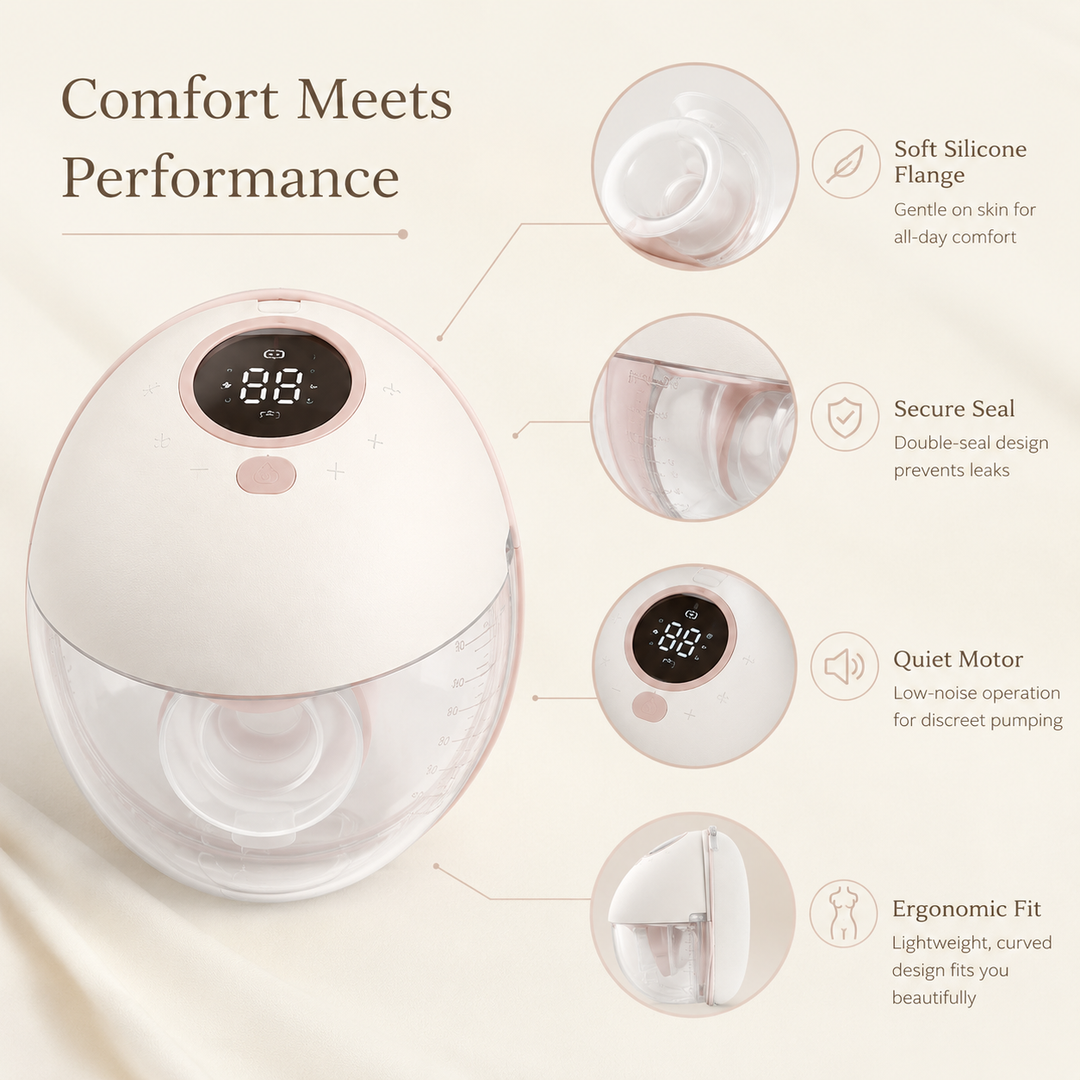 Konssy Wearable Electric Breast Pump, Hands-Free In-Bra Milk Pump with Adjustable Settings