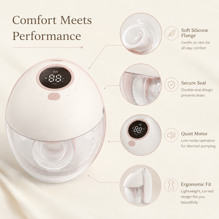 Konssy Wearable Electric Breast Pump, Hands-Free In-Bra Milk Pump with Adjustable Settings