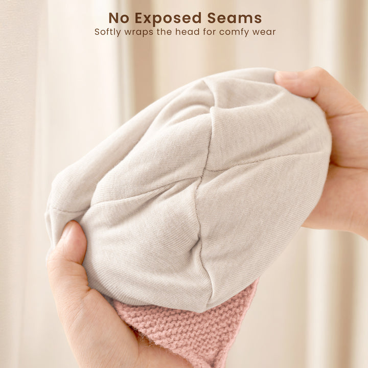 Konssy 2 Pack Baby Winter Hat with Earflaps, Warm Knit Beanie, Cozy Baby Hat for Boys & Girls 0–6 Months