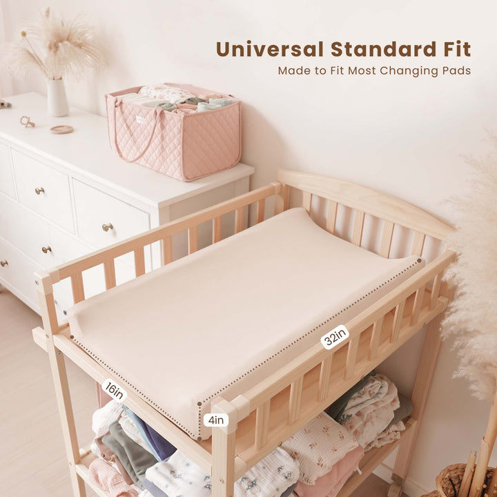 Konssy 3 Pack Stretchy Changing Pad Covers for Girl, Boy, Silky Soft Changing Table Cover, Breathable Baby Nursery Diaper Chang Pad Sheets