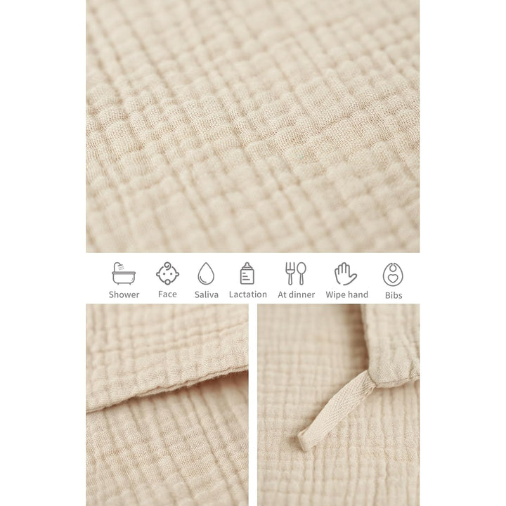 Konssy 6 Pack Baby Muslin Washcloths for Unisex 100% Cotton