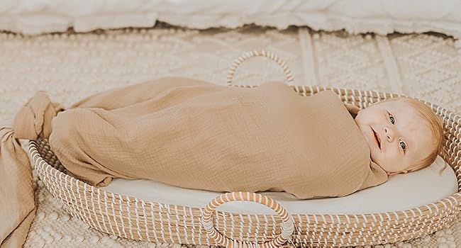Konssy Muslin Swaddle Blankets, 100% Cotton Receiving Blankets, 47"x 47" - product details 5