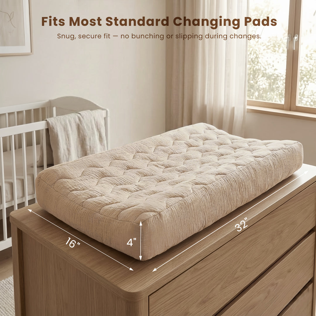 Konssy Waterproof Muslin Changing Pad Cover 2 Pack