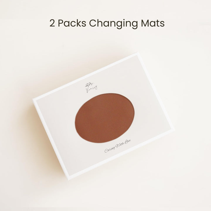 Konssy Faux Leather Waterproof Baby Changing Mat 2 Pack, Regular, 32"x20" - Brown,Beige - image 6