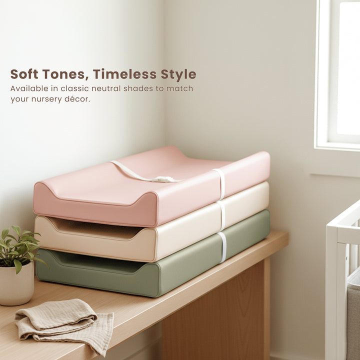 Konssy Vegan Leather Changing Pad with Waterproof Lining Foam