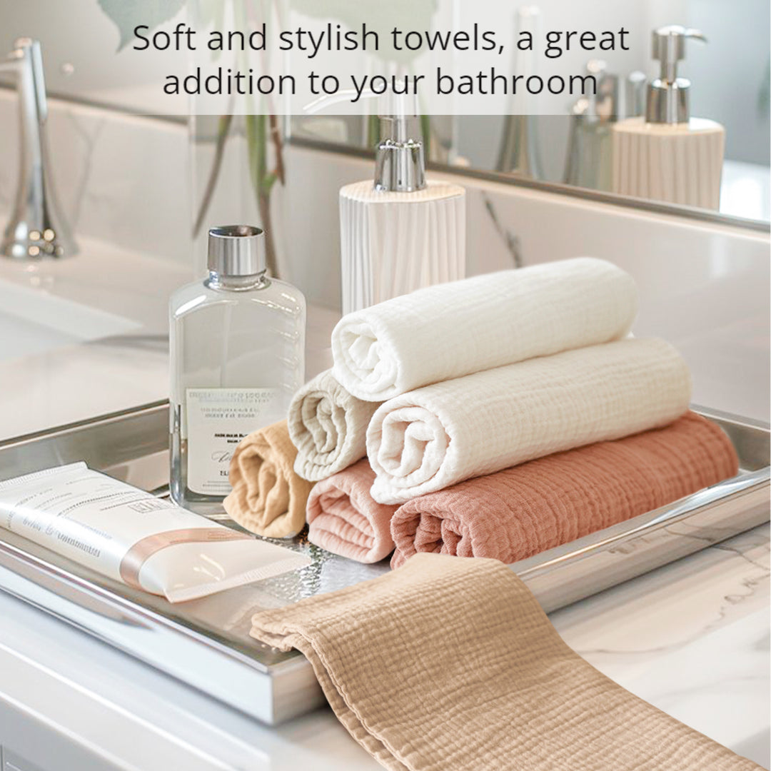 Konssy 7-Pack Ultra Soft Muslin Cotton Face Wash Cloths