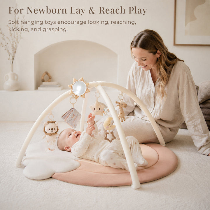 Konssy Baby Play Gym & Activity Mat, Oversized Flower-Shaped Tummy Time Mat