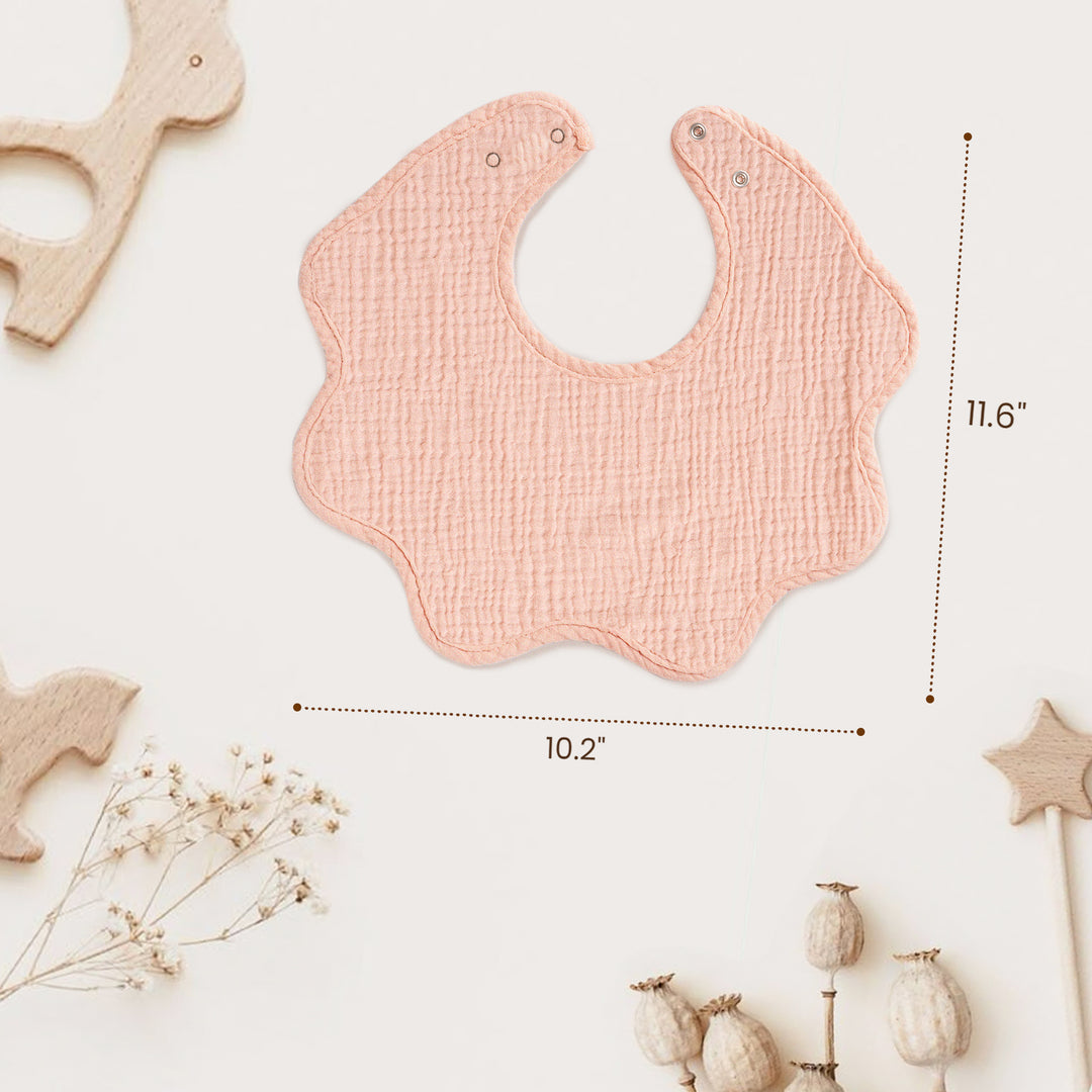 Konssy Muslin Baby Bibs 100% Cotton Absorbent Bandana Drool Bibs for Teething and Drooling, 6-Pack for Baby Boys & Girls