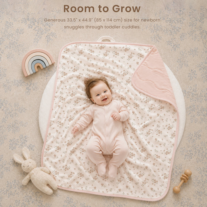 Konssy Baby Blanket for Girls Boys, Soft Crib Swaddle Blankets