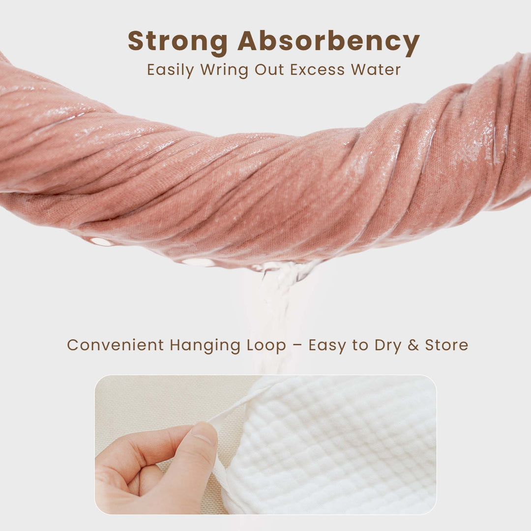 Konssy 2-Pack Muslin Hooded Baby Towels