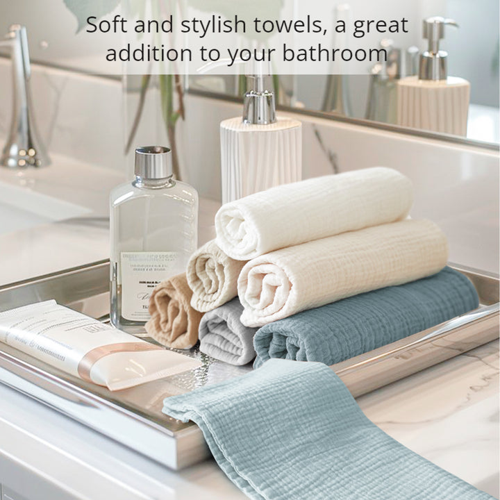 Konssy 7-Pack Ultra Soft Muslin Cotton Face Wash Cloths