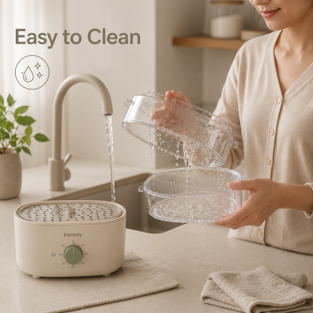 Konssy Electric Food Steamer, 2-Tier Vegetable Steamer with BPA-Free Baskets