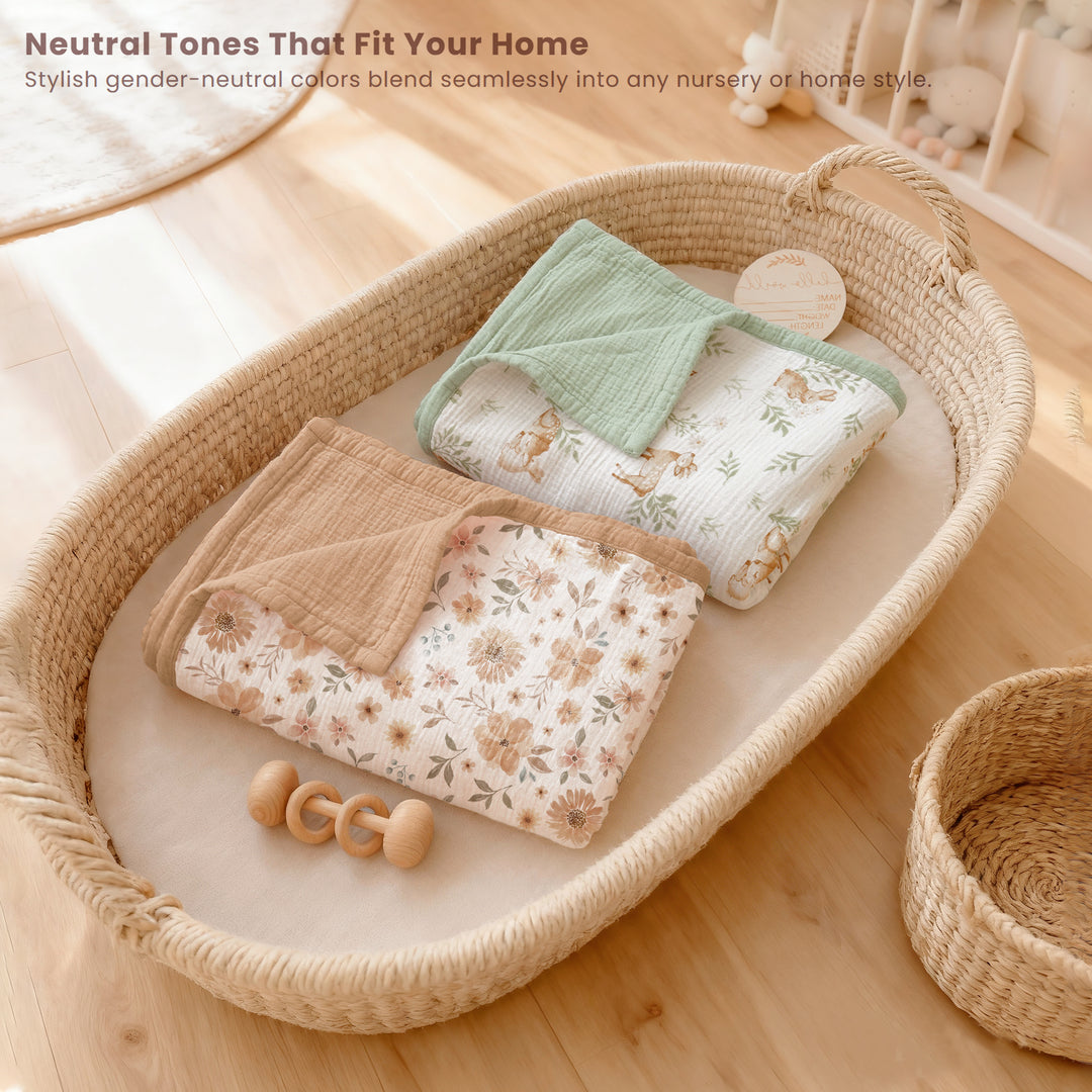 Konssy Muslin Baby Blankets for Girls Boys