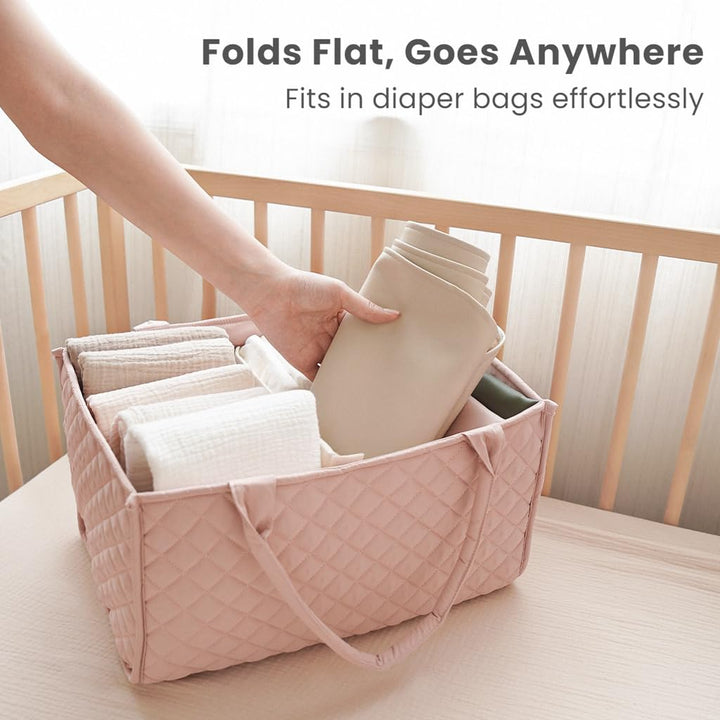 Konssy Faux Leather Baby Changing Mat 2 Pack, Oval, 30"x17" - Fog Green,Beige - image 5