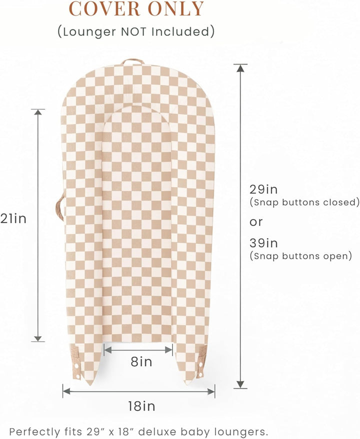 Konssy 100% Cotton Baby Lounger Cover Baby Nest Replacement Cover for Newborn Boys Girls Fits Dockatot Deluxe+ Docks (Cover Only)