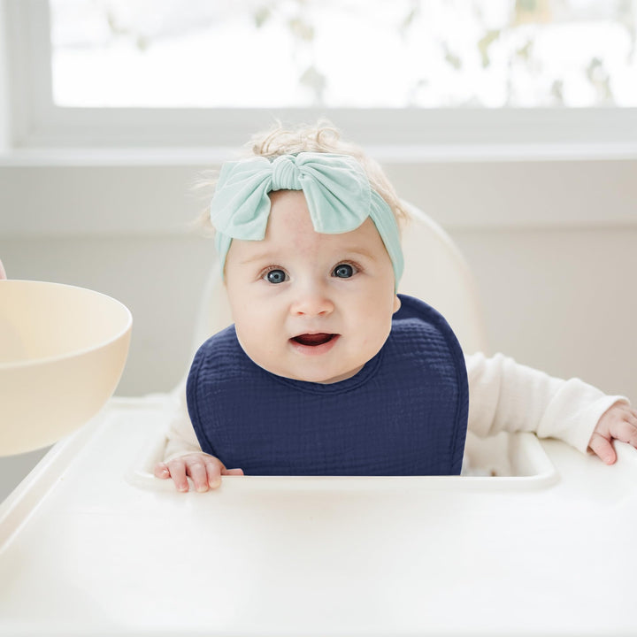Konssy 8-Pack Muslin Baby Bibs, Adjustable Fit for Drooling and Teething - Sage - image 6
