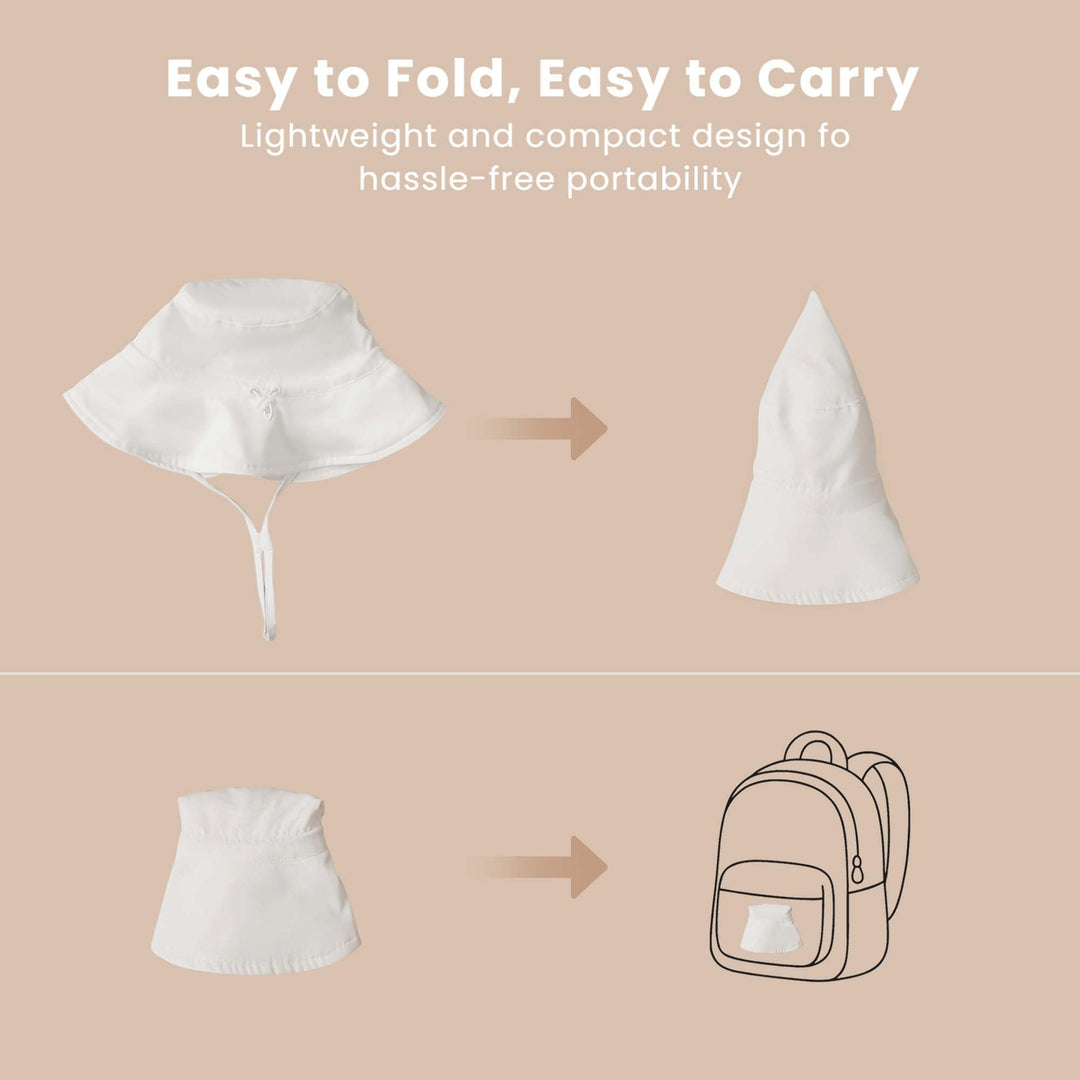 Konssy 2-Pack Muslin Baby Sun Hats for Girls with Bows, UPF 50+ - Light Pink,White - image 4