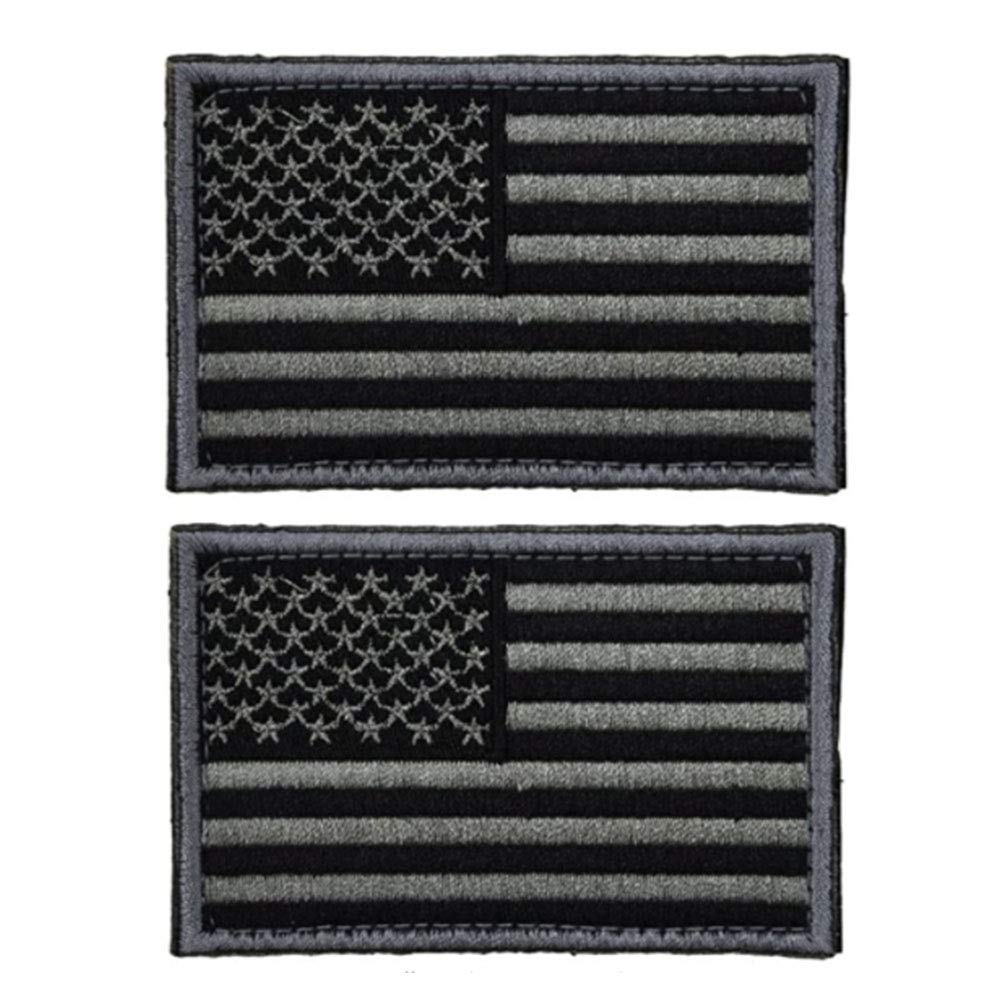 Prohouse 2-Pack Tactical USA Flag Patches, American Flag Emblem - USA flag patches-2 pieces-Gray - image 1