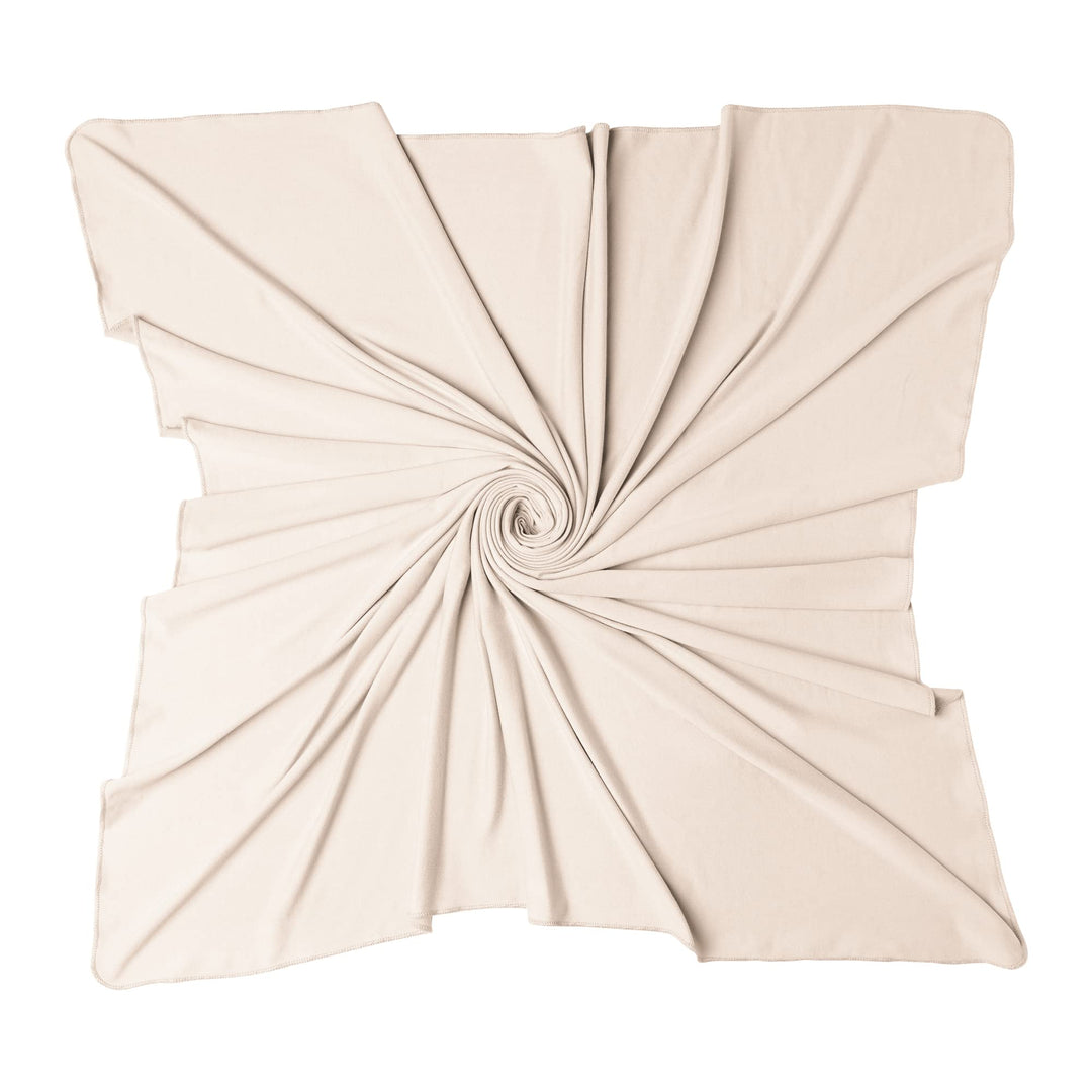 Konssy Baby Blanket & Headband Set, 32 x 32 Inch Swaddle Receiving Blanket - Oat - image 2