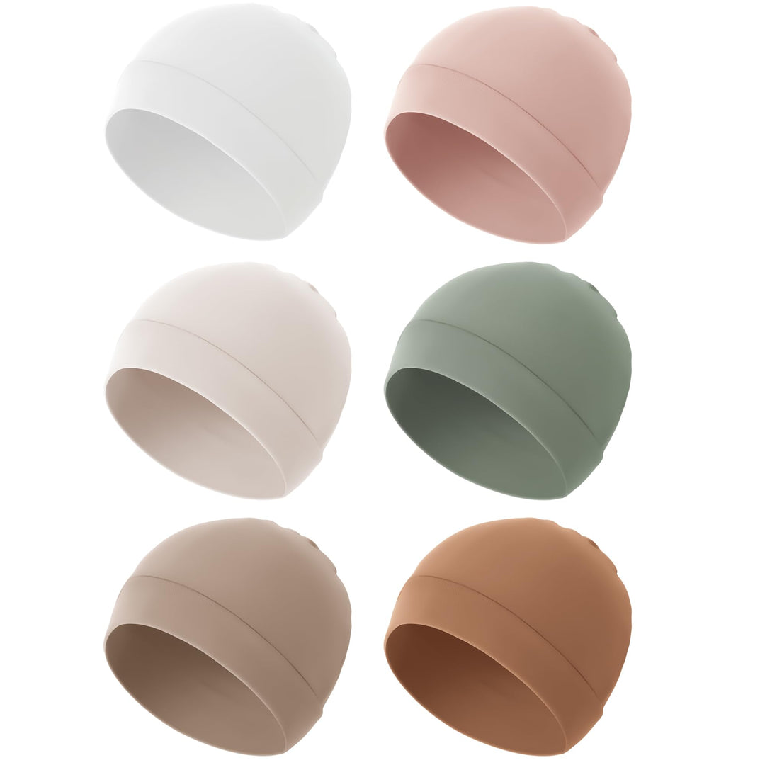 Konssy 6 Pack Baby Newborn Hats, Soft Beanie Hat for Infant Boys Girls 0-6M - Pink - image 1