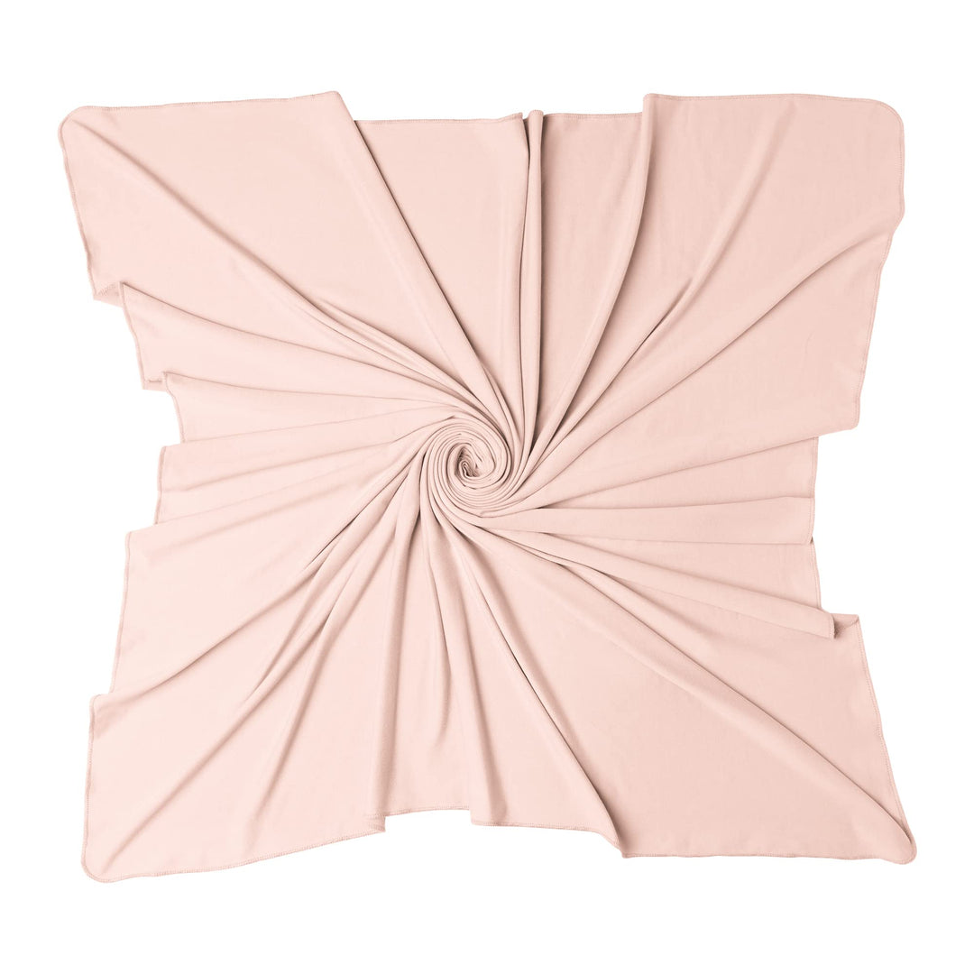 Konssy Baby Blanket & Headband Set, 32 x 32 Inch Swaddle Receiving Blanket - Millenial Pink - image 2