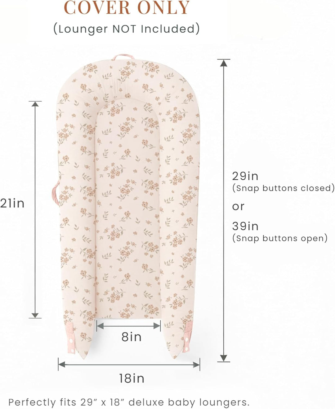 Konssy 100% Cotton Baby Lounger Cover Baby Nest Replacement Cover for Newborn Boys Girls Fits Dockatot Deluxe+ Docks (Cover Only)