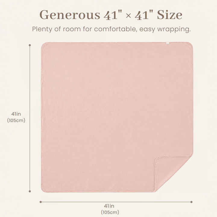 Konssy 2-Pack Stretchy Swaddle Blankets, Baby Receiving Blankets, 41"x41" - Pink, Pink Spring - image 5
