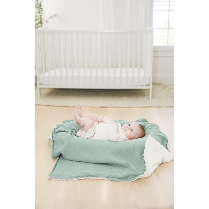 Konssy Soft Muslin Baby Blanket for Unisex Boys & Girls, 30 x 40 Inch - Green - image 5