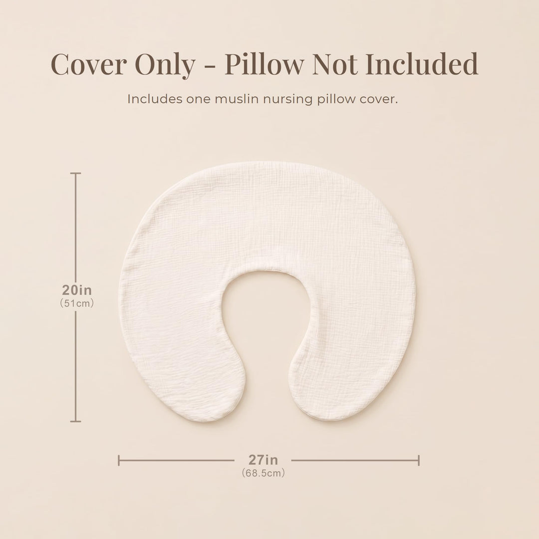 Konssy Muslin Nursing Pillow Covers, Soft Cover for Breastfeeding Pillows - Oat - image 4