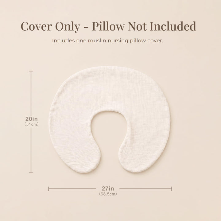 Konssy Muslin Nursing Pillow Covers, Soft Cover for Breastfeeding Pillows - Oat - image 4