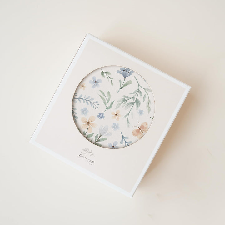 Konssy Newborn Swaddle Blanket with Beanie Hat Set, Baby Receiving Blanket - Blue Grass - image 4