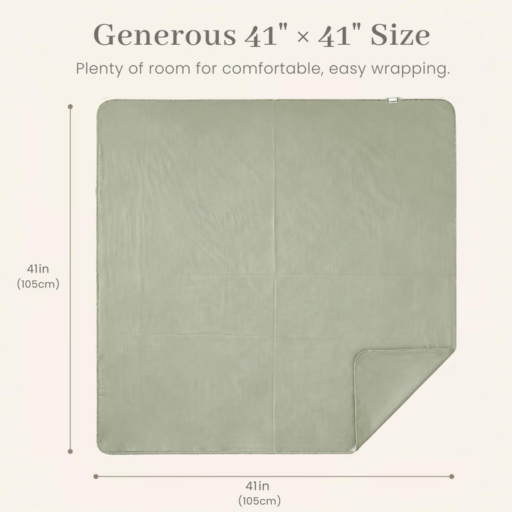 Konssy 2-Pack Stretchy Swaddle Blankets, Baby Receiving Blankets, 41"x41" - Green, Garden Sage - image 5