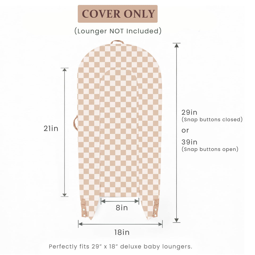 Konssy 100% Cotton Baby Lounger Cover Fits DockATot Deluxe+, Cover Only - Coffee Check - image 4