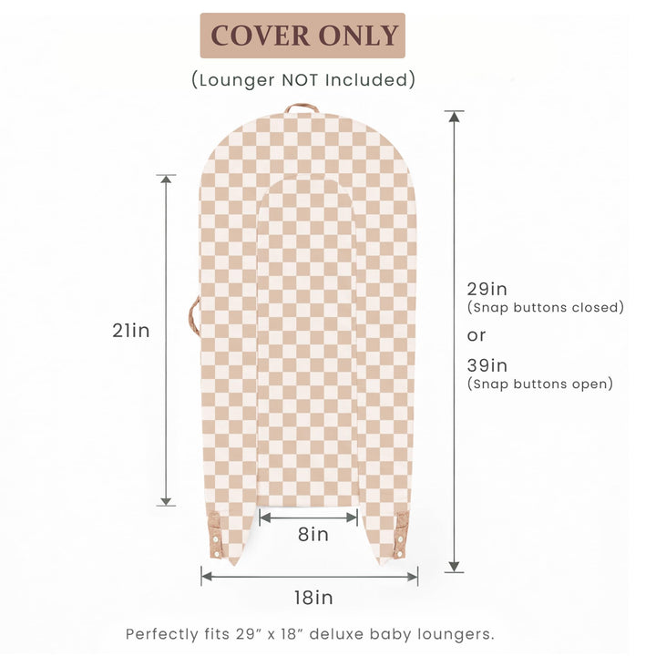 Konssy 100% Cotton Baby Lounger Cover Fits DockATot Deluxe+, Cover Only - Coffee Check - image 4