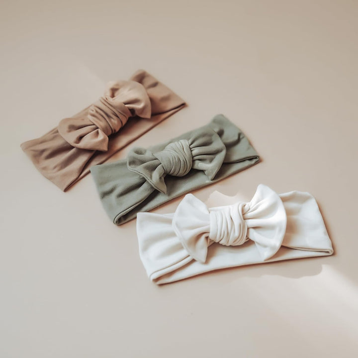 Konssy Baby Blanket & Headband Set, 32 x 32 Inch Swaddle Receiving Blanket - Fog Green - image 5