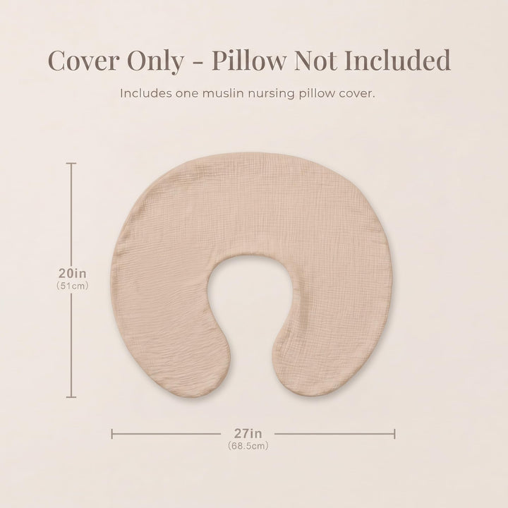 Konssy Muslin Nursing Pillow Covers, Soft Cover for Breastfeeding Pillows - Wheat - image 4