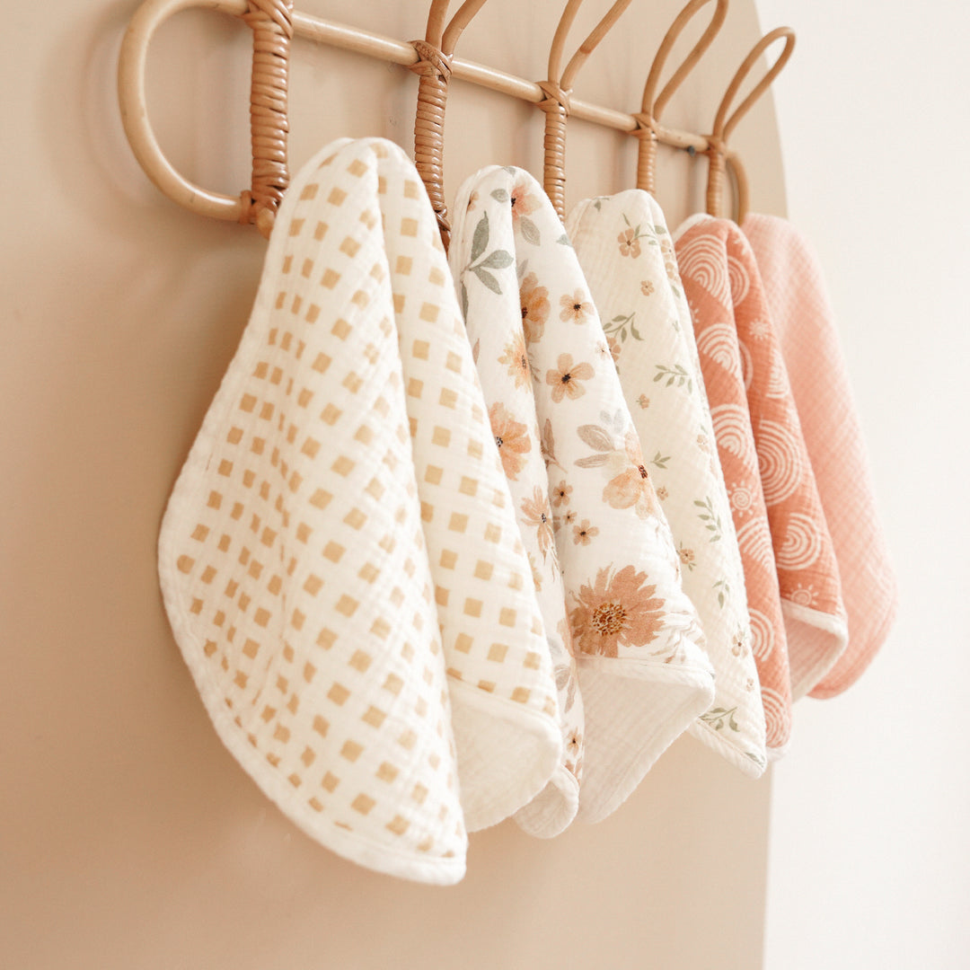 Konssy 6-Pack Muslin Baby Burp Cloths