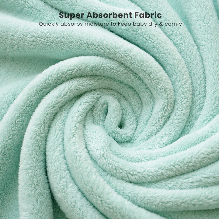 Konssy 2-Pack Hooded Baby Towels, 32" × 32" Soft & Absorbent Plush Fleece, Cute Animal Hood, Baby Bath Towels for Newborns & Toddlers, Boys & Girls