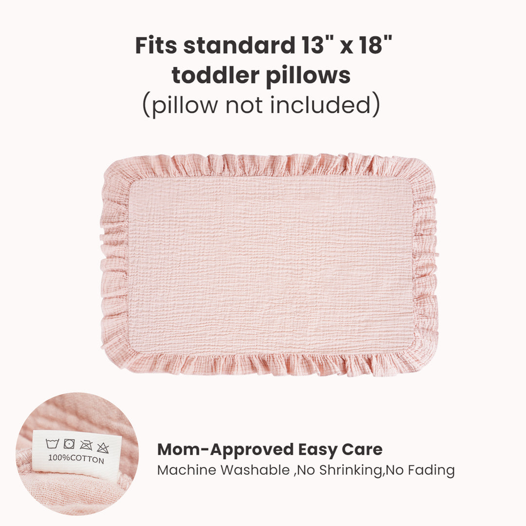 Konssy Flounce Muslin Toddler Pillowcase