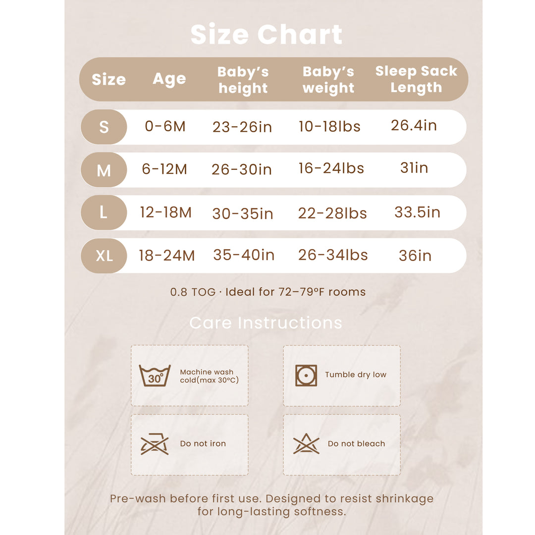 Konssy Muslin Baby Sleep Sack  6-12 Months 0.8 TOG, 2 Pack  100% Cotton Breathable Wearable Blanket with 2-Way Zipper for Baby Girls and Boys