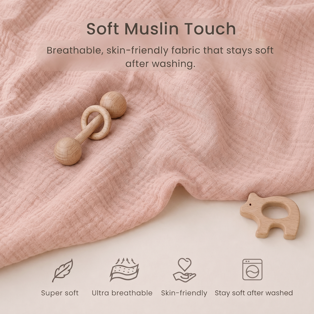 Konssy Muslin Changing Pad with Waterproof Lining Foam, Includes 2 Pack Soft & Cotton Cover, Baby Diaper Changing Pad for Dresser or Table, 32x18 inches