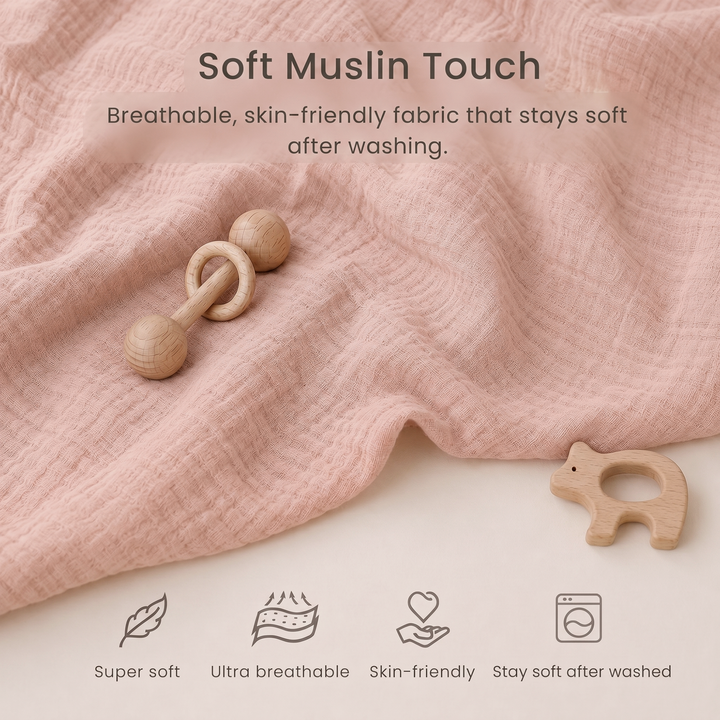 Konssy Muslin Changing Pad with Waterproof Lining Foam, Includes 2 Pack Soft & Cotton Cover, Baby Diaper Changing Pad for Dresser or Table, 32x18 inches